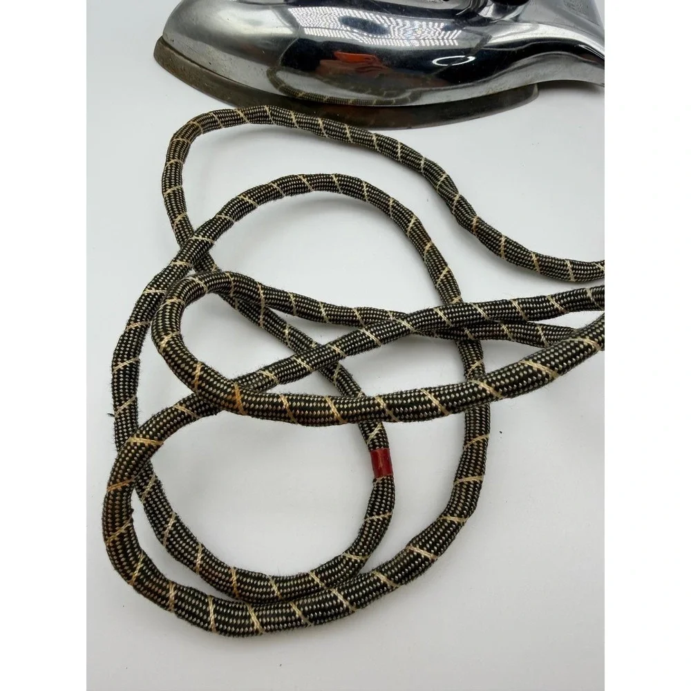 VTG Working Kwikway Electric Iron Chrome K-46-9 Art Deco Cloth Cord St Louis USA